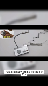 ⚡3W⚡2 Way Window Intercom Wireless Intercom Speaker Counter Microphone Talk Through Glass Window for Office/Hospital/Cashier/Bank Anti-Interference Mute Function(E330-M)