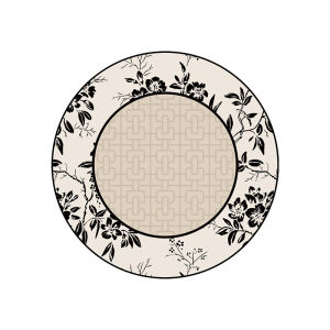 Thảm Cốc Hình Tròn Kiểu Pháp Cổ Điển Chịu Nhiệt Độ Cao Hấp Thụ Nước Chống Bỏng Thảm Bàn Ăn PVC Dùng Tại Nhà Mùa Hè 2025