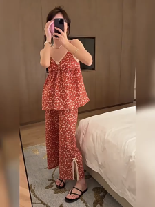 Bộ Đồ Ngủ Hai Dây Hoa Nhí Bộ Mặc Nhà Cho Nữ[B01]