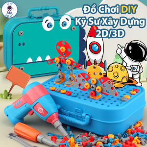 Bộ Đồ Chơi Kỹ Sư Lắp Ráp - Phi Hành Gia / Cảnh Sát / Khủng Long Kèm Khoan Điện Phát Triển Kỹ Năng