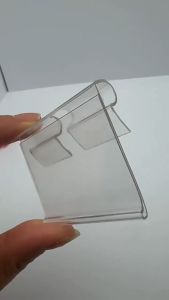 Transparent 100pcs PVC Shelf Price Tag Perforated Label Holder/Double-Line Hook-Type Strip/Supermarket Retail Display Si