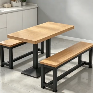 4-person square dining table coffee table 120cm long for small restaurants and cafes