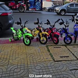 16นิ้ว 12นิ้วขนาดพอดีกับเด็กไทย ผ่านมอก.ไทย มีคันเร่งบิดมืเสียงทุกคัน จักรยานวิบากเด็กทรงมอเตอร์ไซค์วิบาก ล้อยางเติมลม สำหรับน้องอายุ1.5-7 ขวบขึ้นไป 6สี ดำ แดง เหลือง เขียว ส้ม น้ำเงิน