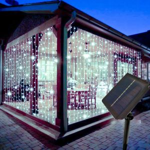 Solar Curtain Light LED Outdoor Waterproof Garland Decoration String Lights Yard Wedding Fairy Garland String Lights