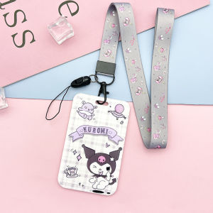 Cinnamoroll ID Badge Holder Neck Strap Pendant Kuromi Door Card Holders Lanyards Girls Pompom Purin Lanyard Credential Holder