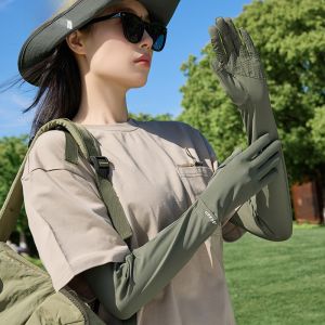Miiow | Touchscreen Ice Silk Sleeve Gloves Womens Summer Driving UV Protection Full Arm Length Breathable Cool Sensation Sunscreen Gloves
