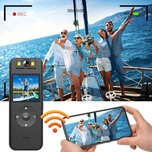 BOBLOV A27 WIFI Camera 2K Mini Body Worn Camera HD 1440P 180° Rotating Lens Video Camera Body Camera Vlogging Camera Video Camcorder with Adjustable Belt for Delivery Sports Cycling Motorcycles