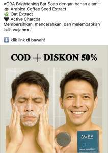 AGRA Brightening Soap Paket Hemat 2Pcs | Sabun Cowok Mencerahkan Kulit Wajah Free Storage Bottle