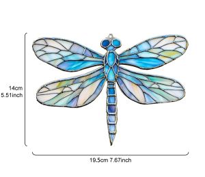Acrylic Dragonfly Hanging Decor Colorful Insect Suncatcher Bedroom Living Room Pendant Window Decorations for Home Garden Gift