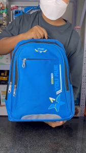 36cm กระเป๋าเป้ใบใหญ่ สุดทน กันน้ำ สะพายหลัง ขนาดเล็กๆ สีเท่าเทียบ แถมบิล สำหรับการเบิกโรงเรียน