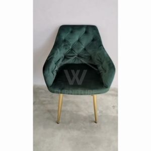 Wfurniture Velvet Dining Chair /Quality Cafe Chair /Fabric Chair /Dressing Chair /Kerusi Makan /Comfort Study Chair 絨布餐椅