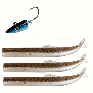 4PCS Professional Blue 20g Jig Head & 3-Piece Swimbait Set | 115mm/6g Ultra-Realistic Bass Lure