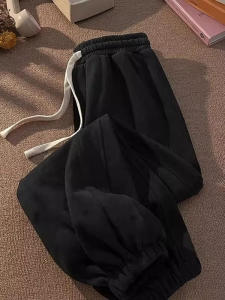 Extra Large Size 300 Pounds Pure Cotton Fleece Lined Loose Casual Joggers for Men And Women Autumn Winter Couples Sweatpants