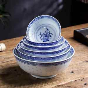 ciiemen | Authentic Jingdezhen Linglong Blue and White Porcelain Soup Bowl
