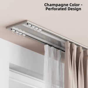 SHELIANKE | Quiet Sliding Top Mount Minimalist Aluminum Double Track Curtain Rail