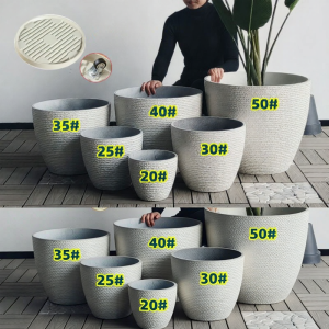 Cement Style Resin Pot Nordic Design