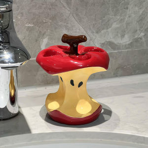 ตู้เก็บแปรงสีฟันเซรามิก ตู้สำหรับจัดระเบียบเครื่องมือสุขอนามัยในห้องน้ำ ชั้นวางของในห้องน้ำ ชั้นวางเครื่องมือแต่งหน้า ที่วางแปรงสีฟันแบบเคลือบ