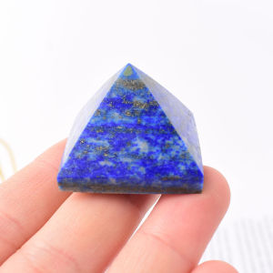 Natural Crystal Polished Lapis Lazuli Pyramid Healing Stone Reiki Energy Tower Meditation Ornaments Natural Stone Carved Tower