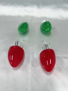 Fashion LED Light Bulb Dangle Drop Earrings Color Bulbs Light Up Dangling Charm Glow in The Dark Huggie Hook Hoop Earring Stud Cute Jewelry Christmas Festival Gifts for Women BFF Hypoallergenic