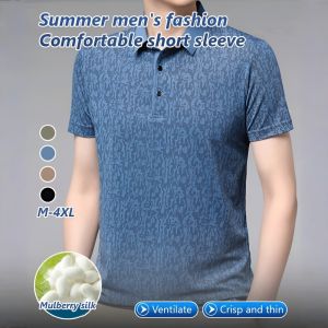 💯Authentic💯Summer MenS Solid Color Fashionable And Comfortable Short Sleeves/Summer MenS Solid Color Short-Sleeved / All-Match Refreshing T-Shirt / Casual DadS Thin T Ice Silk Polo Shirt/Quick-Drying Anti-Wrinkle Short-Sleeves For Men 男士纯色舒适短袖