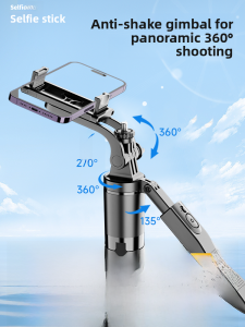 Selfieshow | Portable Integrated Selfie Stick Tripod For Travel Photography Mobile Phone Anti- shake 360 Degree Rotation Cloud Platform Live Broadcast Shooting