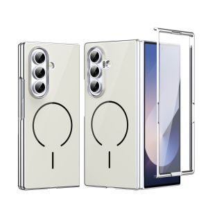 szhaiyu | Glass Hinge Protective Magnetic Phone Case for Samsung Galaxy Z Fold 8 Ultra 7 6 5 4 3 for Magsafe with Screen Protector Cover
