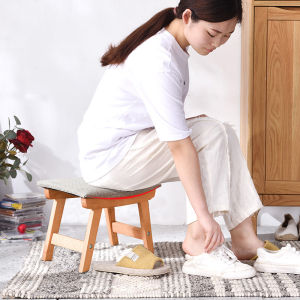 Bench Solid Wood Shoe Changing Stool Footstool Household Sofa Small Stool Wood Low Stool Coffee Table a Wooden Bench a Block of Wood Or Stone Footstool