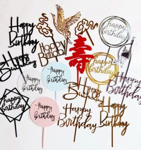 Acrylic Cake Decoration Plugin Birthday Celebration Sweet Table Decoration Festive Joyful Baby Shower Party Supplies