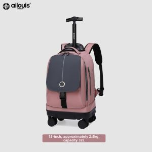 Large Capacity School Bag with Retractable Handle and Omni-directional Wheels