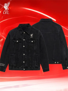 Liverpool FC | Áo Khoác Jeans Đơn Giản và Ấm Áp