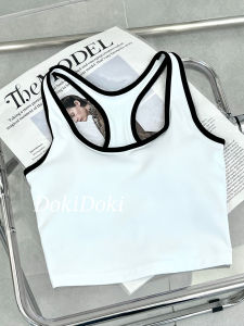 Color Block Yoga Tank Top Womens Summer Vitality Tennis Sports Bra Pilates Training Fitness Wear Breathable Moisture Wicking Nylon