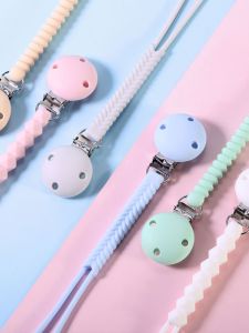 New Integrated Food Grade Silicone Soothing Pacifier Anti-Loss Chain Stainless Steel Nipple Clip Boilable Baby Supplies