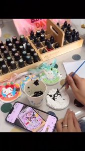 Cartoon Hand-Painted Plaster Painting Sanrio Charater Creativity Educationgal Toys