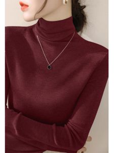 High Collar Stack Neck Sweater Womens Slim Innerwear Knitwear