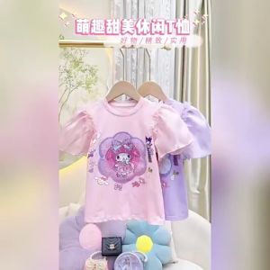 3-10Years T Shirt for Kids Girl Short Sleeve Cartoon Shirt Cotton TShirt Baby Girl Tops Blouse