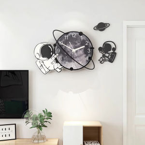 Modern Minimalist Astronaut Wall Clock Living Room Nordic Home Fashion Creative Internet Red Decorative Clock Acrylic Material