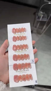 Dazzling Firework & Cat Eye Fake Nails Set Lucky Charm Glamorous Nail Art Kit