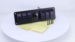 Blue/red/green 6+1-position universal combination switch with voltage digital display suitable for car RV yachtetc