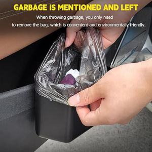 1PCS Compact With Lid Car Trash Can Side Hanging Design Ideal For Car Interior Decoration Compact And Lightweight