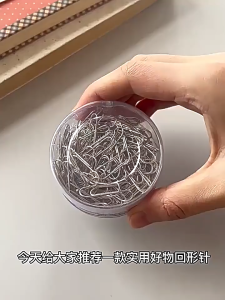 Colored Paperclips Large-Sized Spiral Pins 28mm Swivel Pins Small Safety Pins Nickel-Plated Binder Office Supplies Creative Cute Loop-Shaped Pin Clip