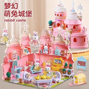 Princess House Dollhouse Toy Castle Villa Playhouse for Girls 3 Years Old Childrens Day Gift Dollhouse Simulation Playset