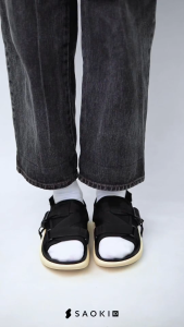 SAOKI - Sandal Gunung Pria Slop Sendal Slip On Traveling Wanita Logia Broken White