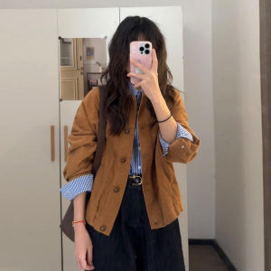 PEIZIXUAN | Vintage Corduroy Womens Jacket