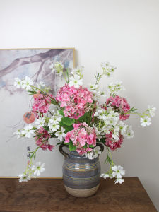 Hoa Lụa Trắng Ngắn Có Thể Giặt Được Hoa Nhựa Cao Cấp Cảm Giác Cao Cấp Trang Trí Bàn Hoa Lụa Phong Cách Hiện Đại Bắc Âu