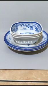 6 PCS Mangkok Melamin Motif Bunga - Mangkok Kotak Melamin Model Persegi