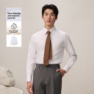 Stain Resistant White Long Sleeve Shirt