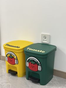 Cute Foot Pedal Trash Can Cover Household Toilet Office High Aesthetic Value Personalized Square Shape 11L Capacity for All Use