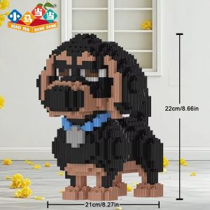 Potdemiel | 26cm Kawaii Puppy Jack Russell Terrier Creative Building Blocks Dachshund Model Childrens Toys Birthday Gift