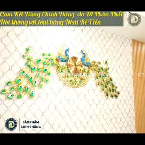 Đồng Hồ Treo Tường Con Chim Công Tài Lộc Chính Hãng D1 Home Kim Trôi Trang Trí Tường Decor Phòng Khách -88