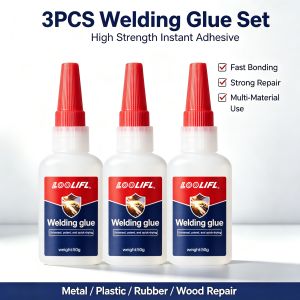 LOOLIFL 3PCS 50g XL High Strength Instant Adhesive Oil Welding Glue for Resin Ceramic Metal Glass Plastic Wood Fast Repair